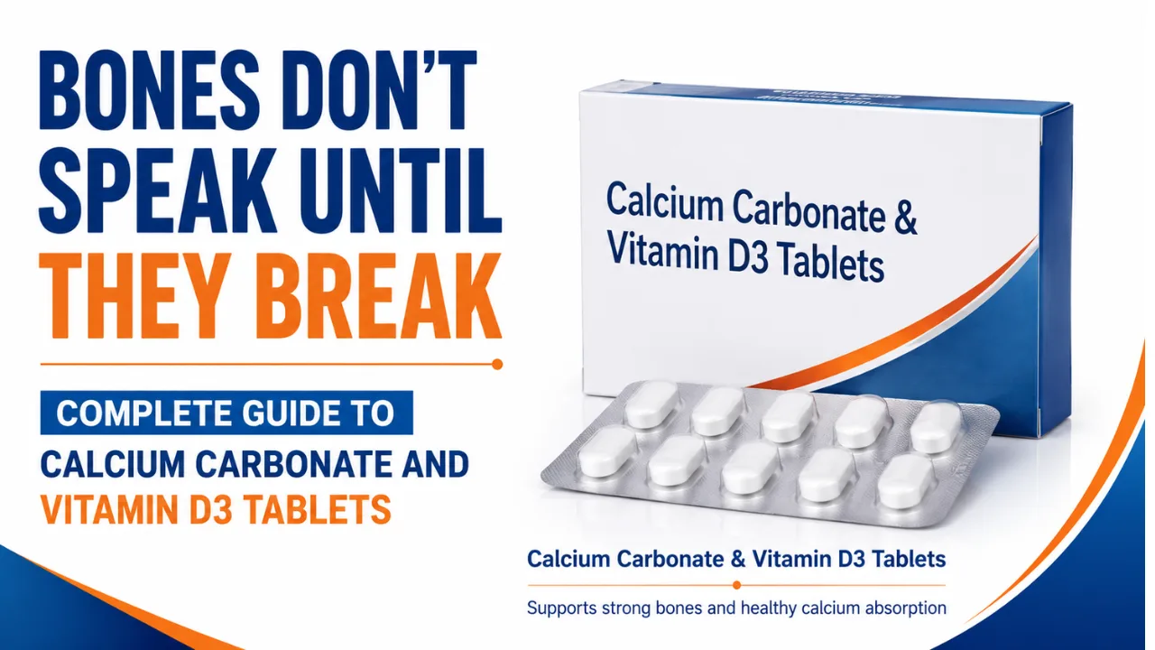 Calcium Carbonate Vitamin D3 tablet uses in Hindi | हड्डियाँ बोलती नहीं, टूटने तक: कैल्शियम कार्बोनेट और विटामिन D3 टैबलेट की पूरी जानकारी व पूरा विवरण