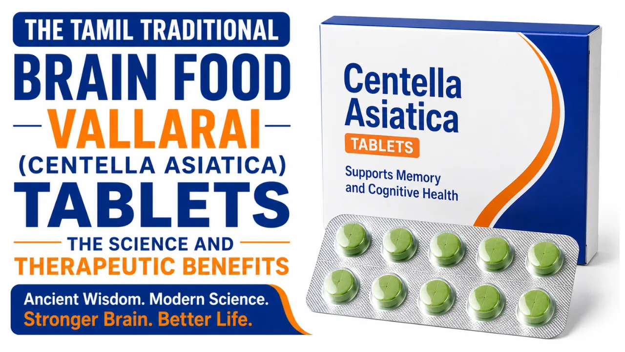 Centella Asiatica tablet uses in Hindi | तमिलों का पारंपरिक मस्तिष्क आहार: वल्लारई गोलियों का विज्ञान और चिकित्सीय लाभ