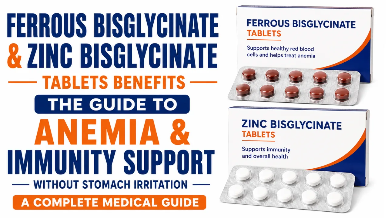 Ferrous Bisglycinate and Zinc Bisglycinate tablet uses in Hindi | फेरस बिस्ग्लाइसिनेट और जिंक बिस्ग्लाइसिनेट की पूर्ण जानकारी व पूरा विवरण